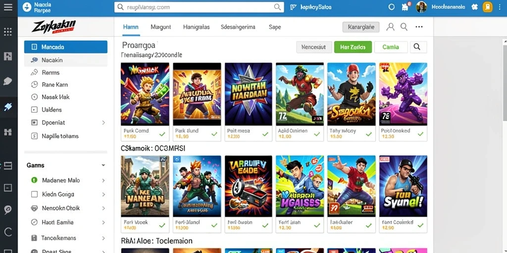 Tampilan awal permainan yang menarik dan penuh warna.