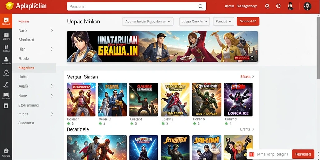 Tampilan awal yang menggugah dengan grafis menarik.